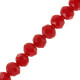 Faceted glass rondelle beads 4x3mm Crimson red pearl shine coating